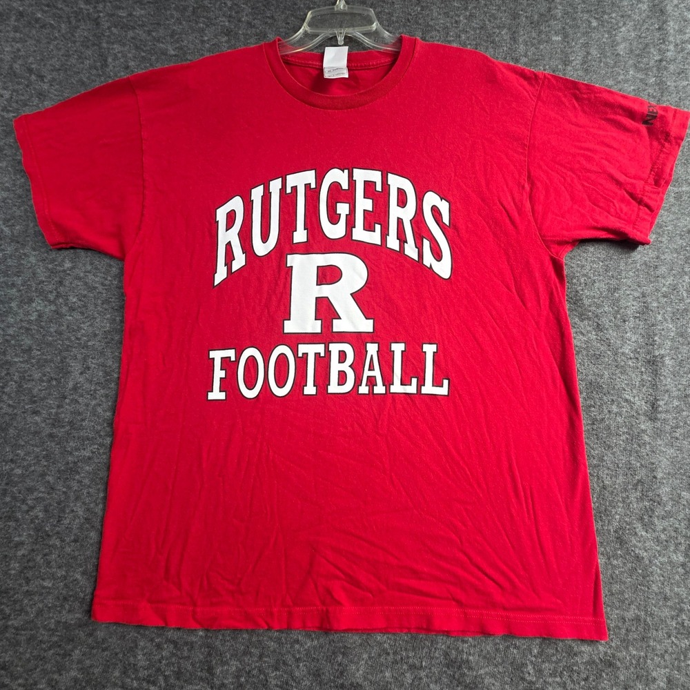 Vintage Y2k Rutgers Shirt Mens XL Fruit of the Loom Red Football Birthplace